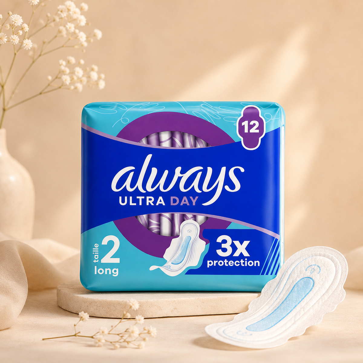 Always Ultra Day 3X Protection Jour et Nuit Taille 2 Long