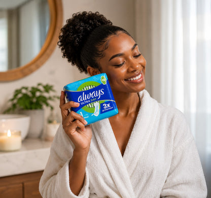Always Ultra Day tenu par une femme en peignoir