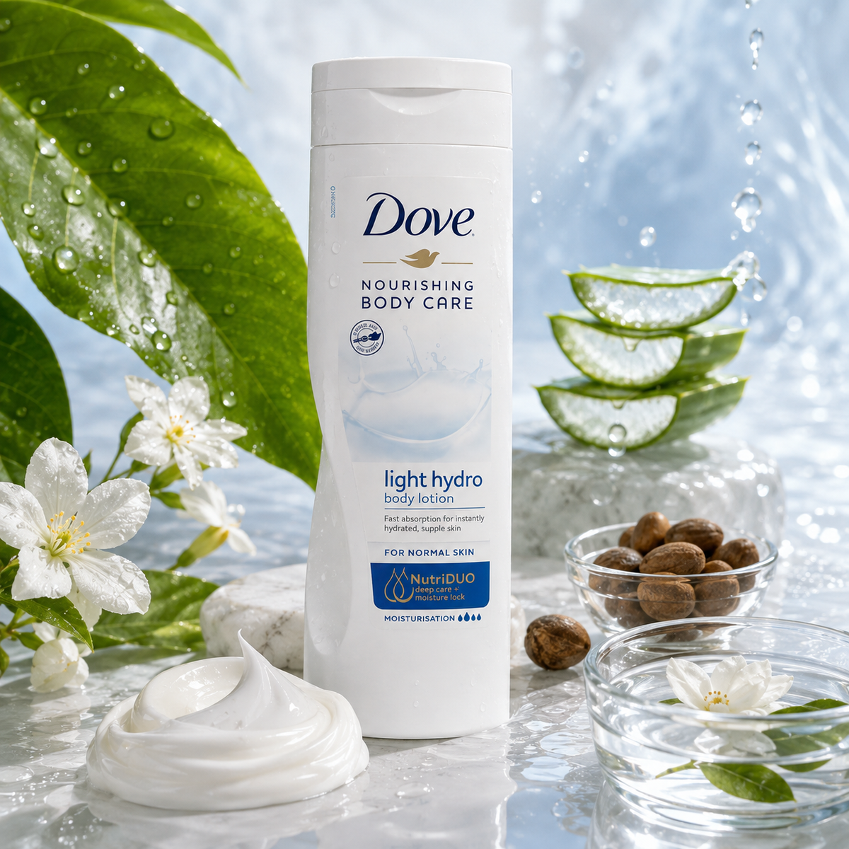 Dove Nourishing Body Care - texture et ingrédients naturels NutriDUO